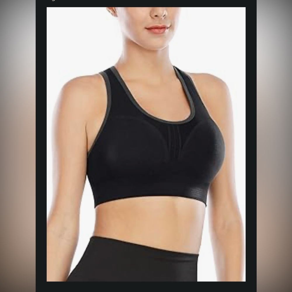 Heathyoga High Impact Sports Bra Padded Workout Racerback Yoga Bra Seamless - Picture 6 of 11